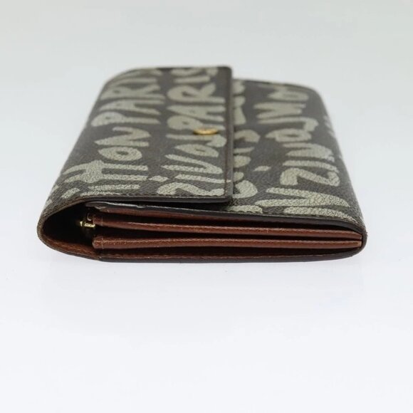 LOUIS VUITTON Graffiti Porte Monnaie Credit Long Wallet White M92189 Auth 141686 - Picture 7 of 16
